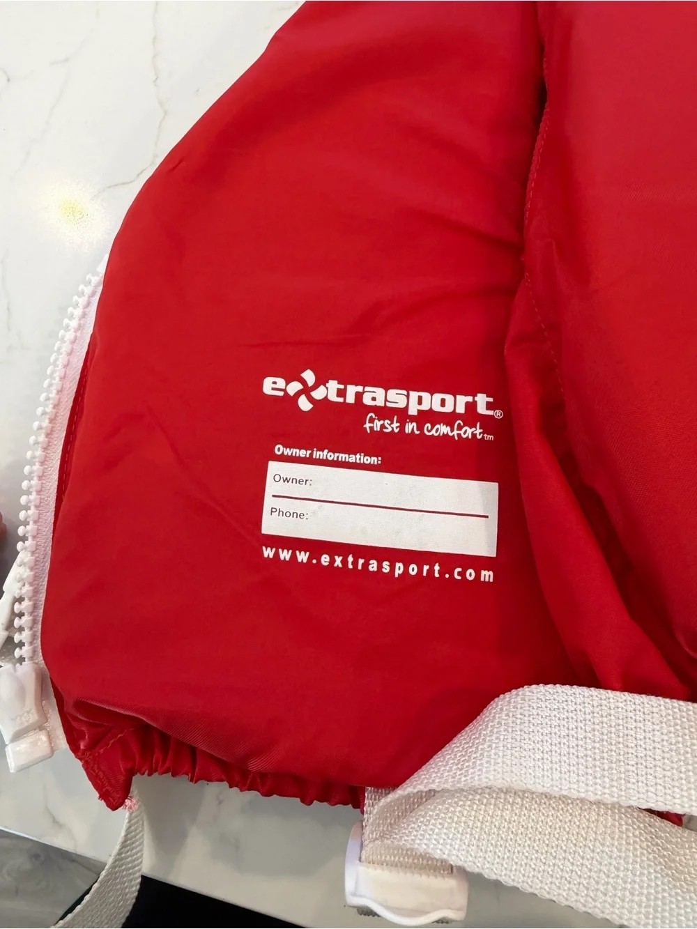 Extrasport Red Kids Life Jacket with White Straps